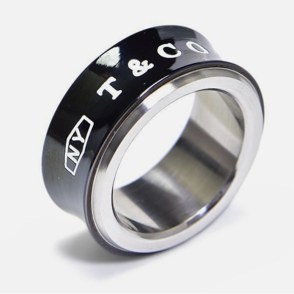 Tiffany & CO Black Enamel 1837 Ring